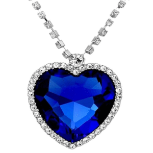 Crystal Heart Titanic Pendant Necklace