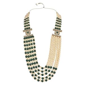 5 Layered Traditional Gold Plated Dulha Moti Mala with Beaded Maharaja Haar/Groom Necklace