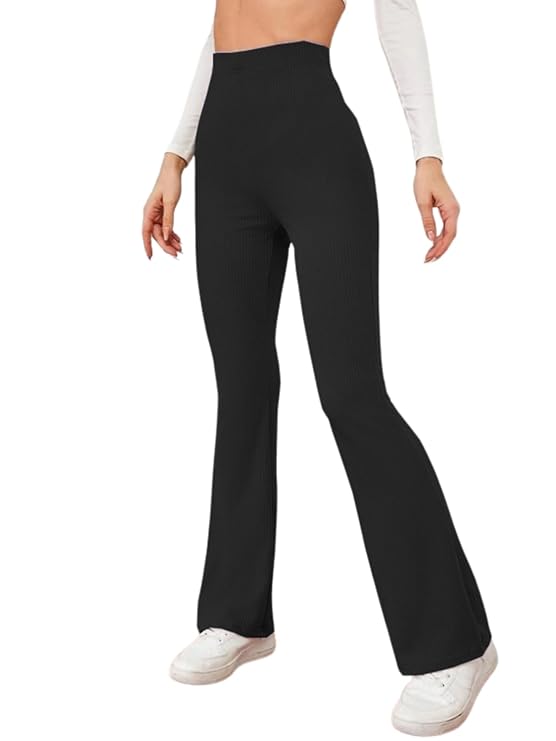 GRECIILOOKS Womens Casual Wool Blend Regular Fit Trouser