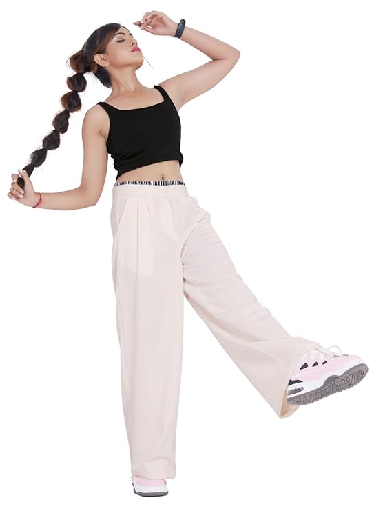 GRECIILOOKS Women's Loose High Rise Trouser