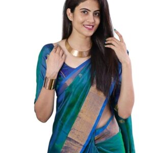 Women's Banarasi Saree Beautiful Jacquard Rich Pallu Design Work Zari Woven Saree With Blouse Piece