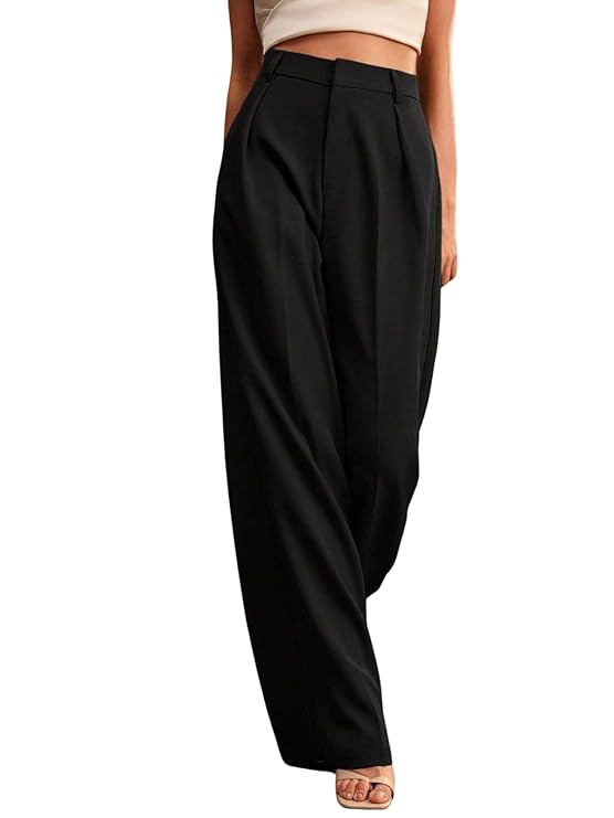 GRECIILOOKS Women High Rise High Waist Trousers