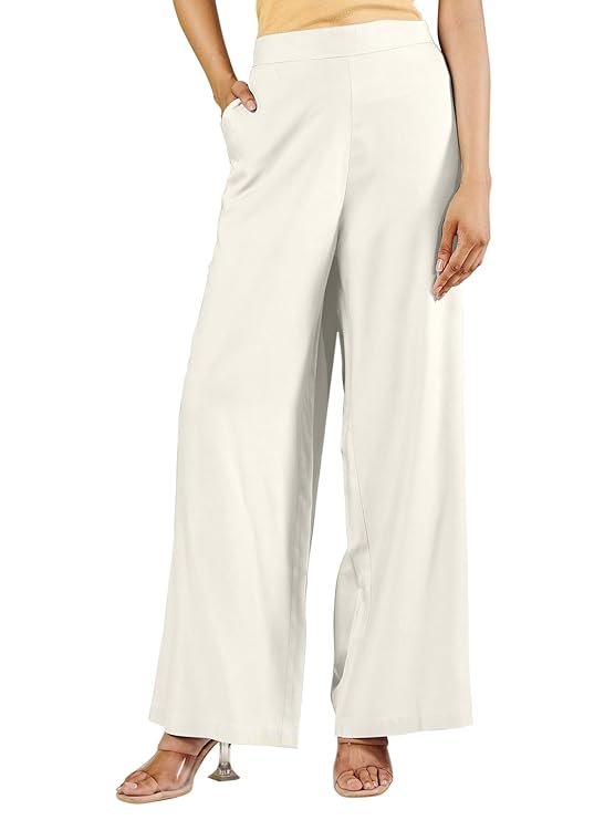 FIORRA Women's Rayon Solid Palazzo