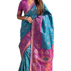 Women's Kanjivaram Soft Silk Sarees With Unstitched Blouse Piece