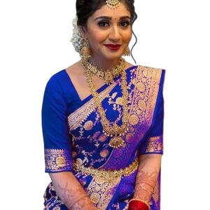 Women's Woven Printed Art Silk Saree with Unstitched Blouse Material