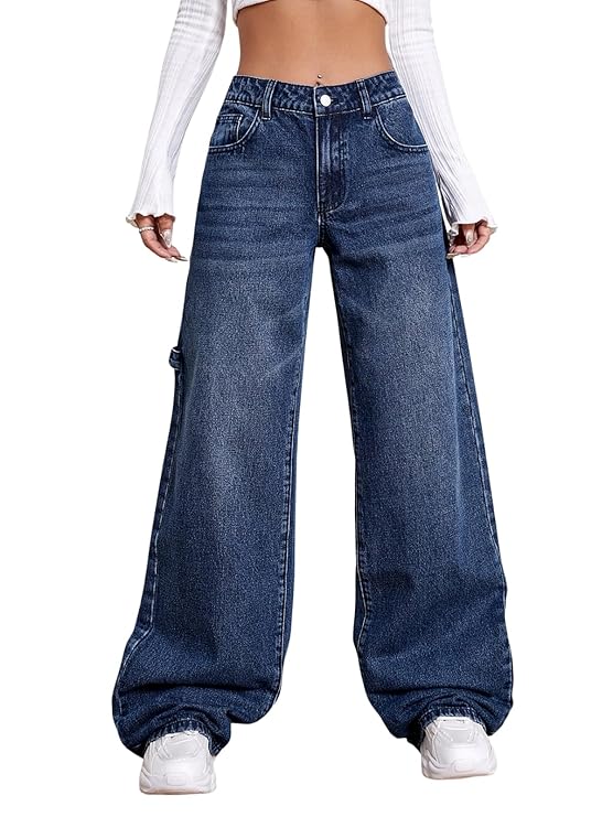 GRECIILOOKS Women's Regular Fit High Rise Pant Baggy High Waist