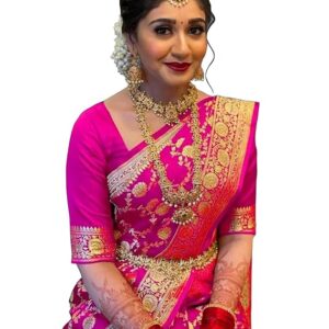 Women's Woven Printed Art Silk Saree with Unstitched Blouse Material