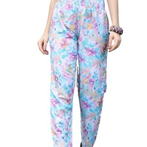 GRECIILOOKS Women's Straight Fit Mid Rise Cotton Blend Straight Bottom