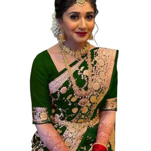 Women's Woven Printed Art Silk Saree with Unstitched Blouse Material