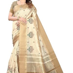 Women's Woven Printed Art Silk Saree with Unstitched Blouse Material