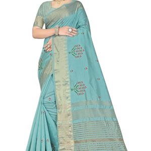 Women's Woven Printed Art Silk Saree with Unstitched Blouse Material