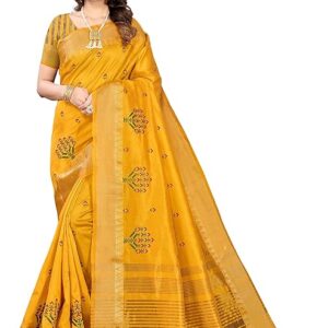 Women's Woven Printed Art Silk Saree with Unstitched Blouse Material