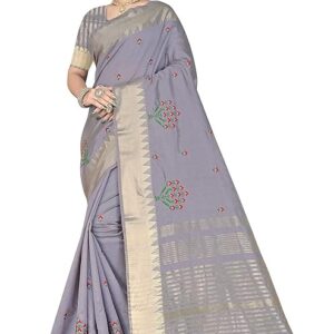 Women's Woven Printed Art Silk Saree with Unstitched Blouse Material