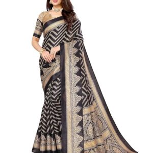 Women's Woven Printed Art Silk Saree with Unstitched Blouse Material