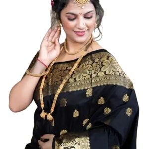 Women's Pure Soft Kanjivaram Silk Saree For Wedding With Blouse Piece