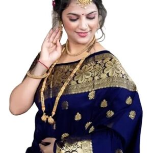 Women's Pure Soft Kanjivaram Silk Saree For Wedding With Blouse Piece