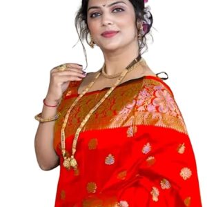Women's Pure Soft Kanjivaram Silk Saree For Wedding With Blouse Piece