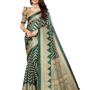 Women's Woven Printed Art Silk Saree with Unstitched Blouse Material