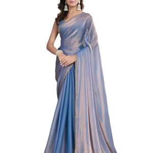 Women's Soft Fancy Silk Saree With/ Hand Work Lace Boarder & Comes With Unstitched Blouse Piece