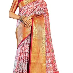 SWORNOF Women's kanjivaram banarasi silk saree for festival Wedding silk with rich pallu Design sarees for women with Unstitched blouse piece