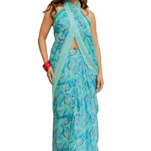 Women's Chiffon Floral Printed Saree with Blouse Piece