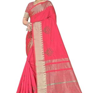 Women's Woven Printed Art Silk Saree with Unstitched Blouse Material