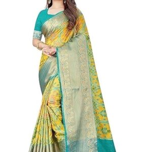 Women's kanjivaram banarasi silk saree for festival Wedding silk with rich pallu Design sarees for women with Unstitched blouse piece
