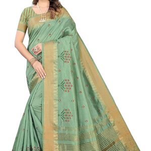 Women's Woven Printed Art Silk Saree with Unstitched Blouse Material