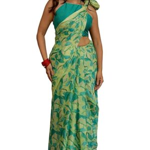 Women's Chiffon Floral Printed Saree with Blouse Piece
