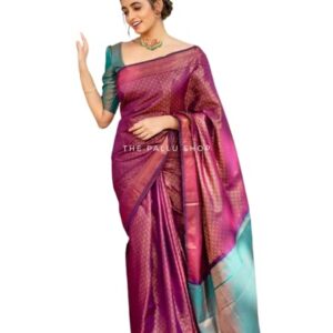 Women's Banarasi Saree Beautiful Jacquard Rich Pallu Design Work Zari Woven Saree With Blouse Piece