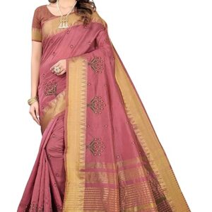 Women's Woven Printed Art Silk Saree with Unstitched Blouse Material