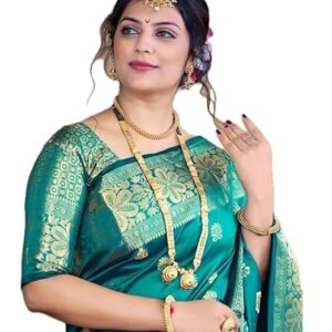 Women's Pure Soft Kanjivaram Silk Saree For Wedding With Blouse Piece